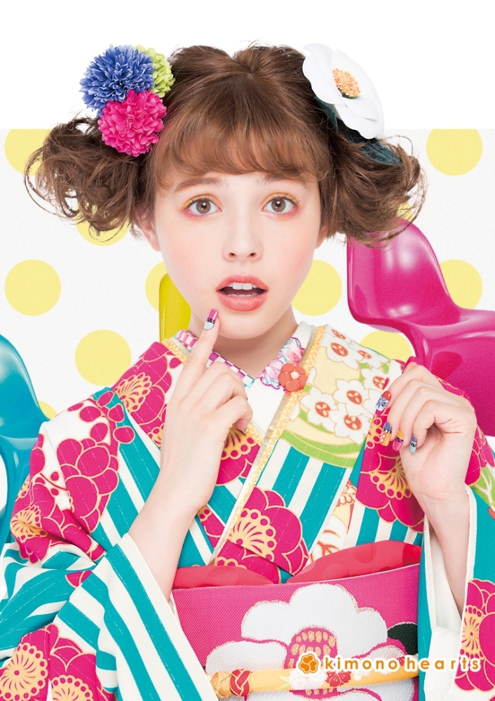 【キモノハーツ】成人式の振袖レンタル・購入 卒業式の袴レンタル 【レトロモダン】 ターコイズブルー 青 ピンク 梅 LARME掲載 ジゼル愛華 加藤ナナ カラフル 派手 キッチュ ポップ 個性的 かわいい 昭和 はたちの集い 最新トレンドのかわいいお洒落な振袖をお安くお得に KH-227