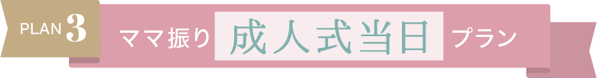 Plan.3【ママ振り成人式当日プラン】